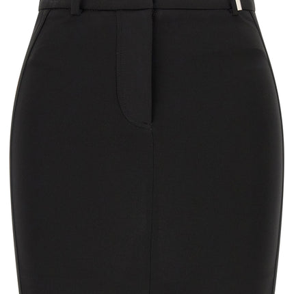 The Attico Black Viscose Long Skirt