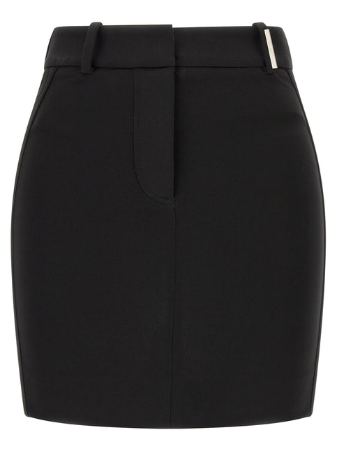 The Attico Black Viscose Long Skirt