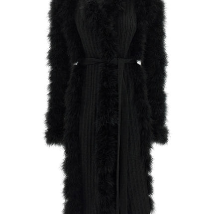 The Attico Black Wool Coat