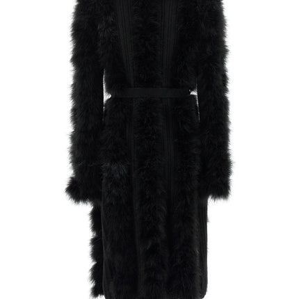 The Attico Black Wool Coat