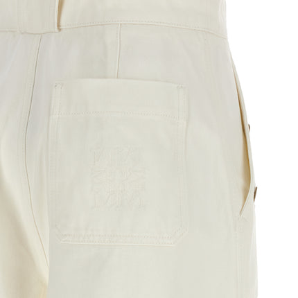 Max Mara White Cotton Flared Pants