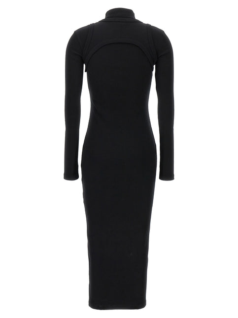 Off-White Black Cotton Midi Dress