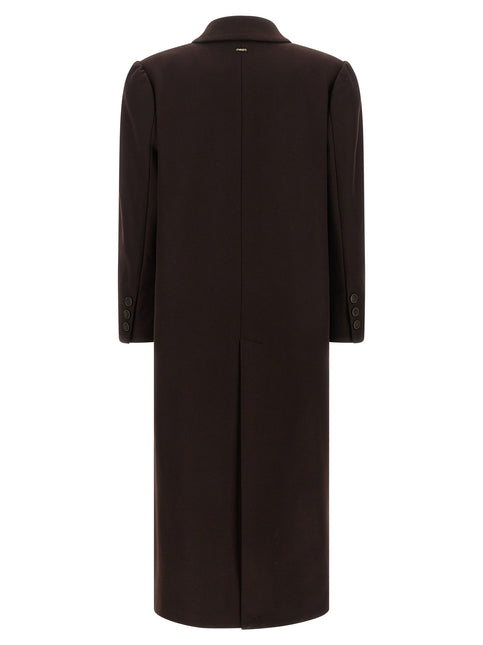 Twinset Brown Wool Coat