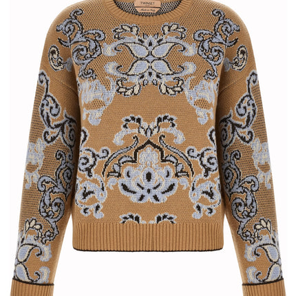 Twinset Brown Wool Cardigan