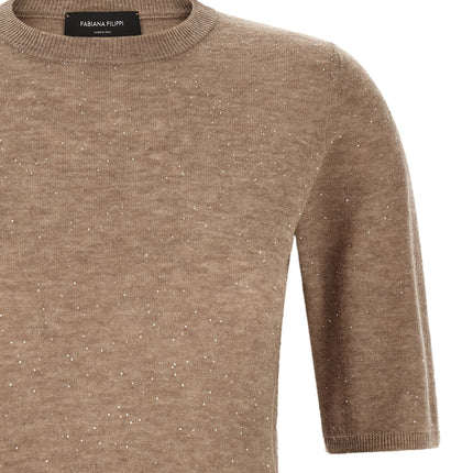 Fabiana Filippi Beige Wool T-Shirt
