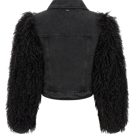 Twinset Black Cotton Denim Jacket