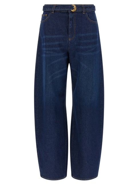 Twinset Blue Cotton High-Waisted Jean