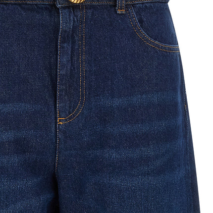 Twinset Blue Cotton High-Waisted Jean