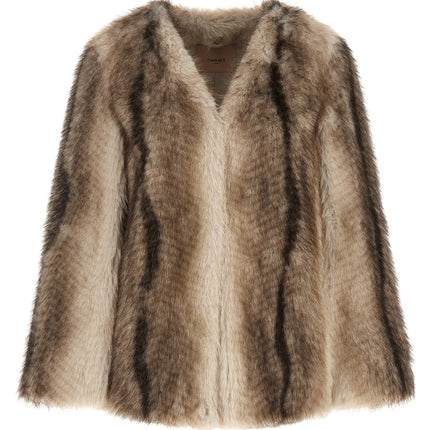 Twinset Brown Polyester Full-Length Jacket