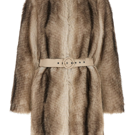 Twinset Brown Polyester Coat