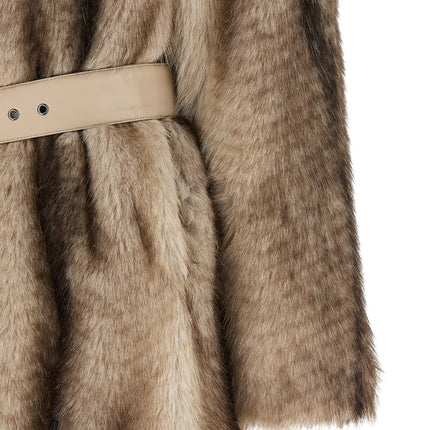 Twinset Brown Polyester Coat