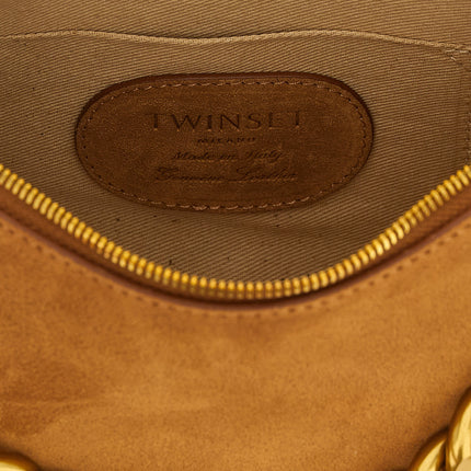 Twinset Brown Leather Shoulder Bag