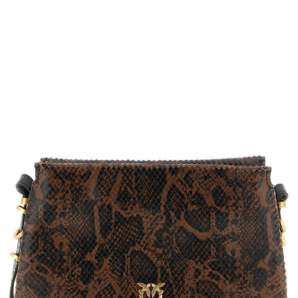 PINKO Brown Calfskin Crossbody Bag
