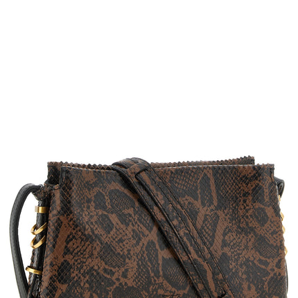PINKO Brown Calfskin Crossbody Bag