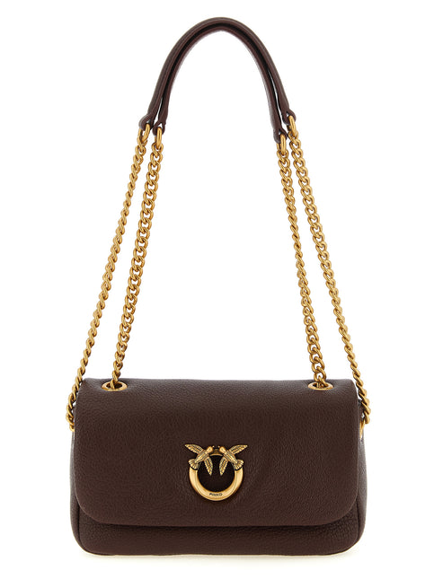 PINKO Brown Lamb Leather Shoulder Bag