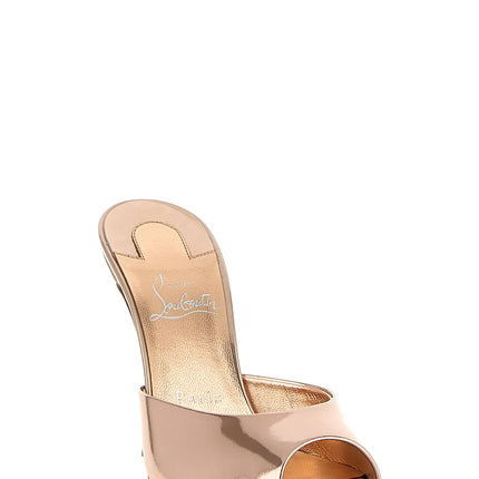 Christian Louboutin Gold Calfskin Stiletto Heel Sandals Christian Louboutin