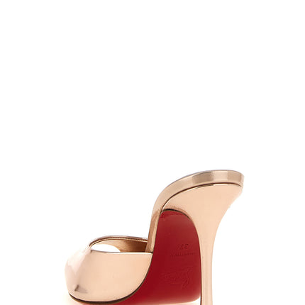 Christian Louboutin Gold Calfskin Stiletto Heel Sandals Christian Louboutin