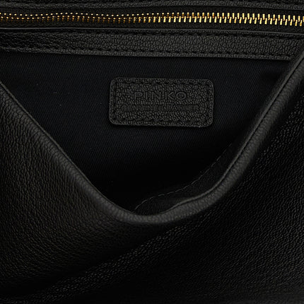 PINKO Black Lamb Leather Shoulder Bag