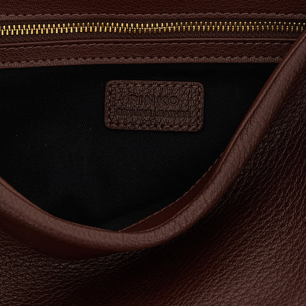 PINKO Brown Lamb Leather Shoulder Bag