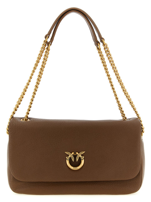 PINKO Brown Lamb Leather Shoulder Bag PINKO