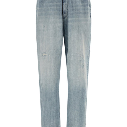 MM6 Maison Margiela Blue Cotton Straight-Leg Jeans