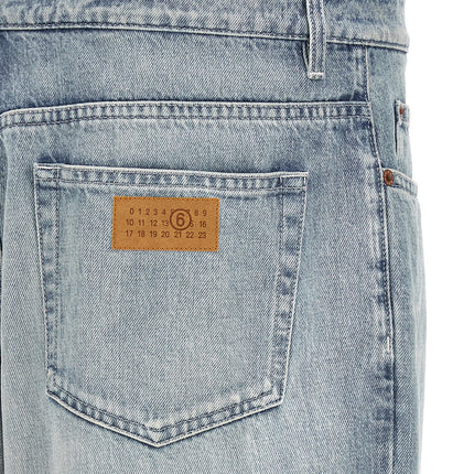 MM6 Maison Margiela Blue Cotton Straight-Leg Jeans