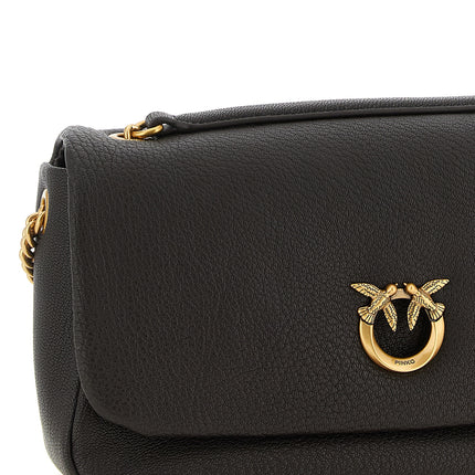 PINKO Brown Lamb Leather Shoulder Bag