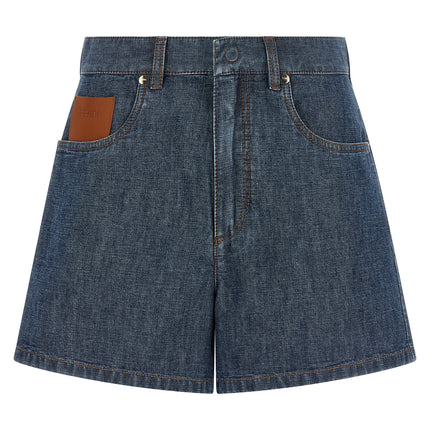 Fendi Blue Cotton Bermuda Shorts Fendi