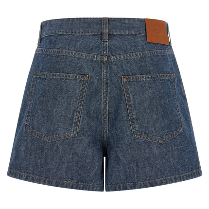 Fendi Blue Cotton Bermuda Shorts Fendi