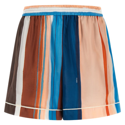 Fendi Multicolor Silk Bermuda Shorts