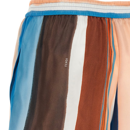 Fendi Multicolor Silk Bermuda Shorts