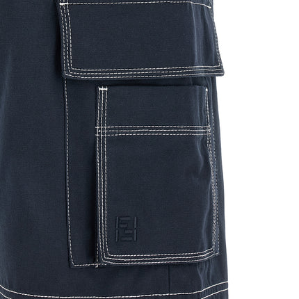 Fendi Blue Cotton Bermuda Shorts Fendi