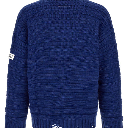 MM6 Maison Margiela Blue Virgin Wool Cardigan