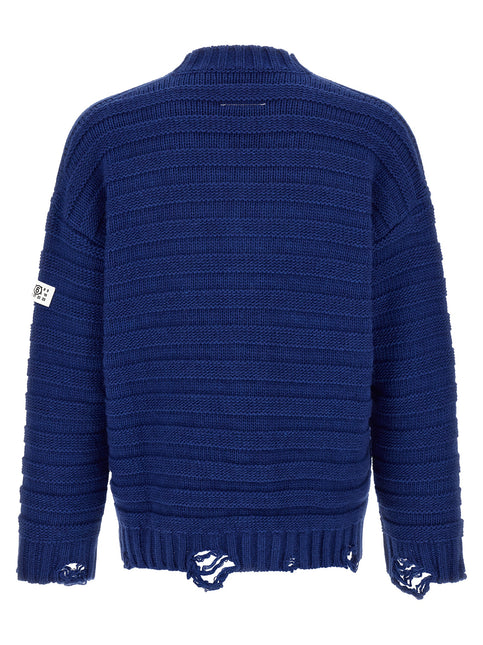 MM6 Maison Margiela Blue Virgin Wool Cardigan