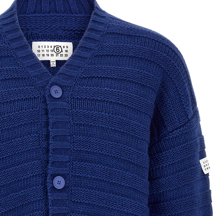 MM6 Maison Margiela Blue Virgin Wool Cardigan
