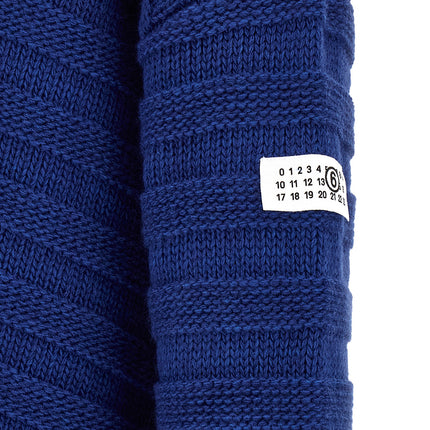 MM6 Maison Margiela Blue Virgin Wool Cardigan