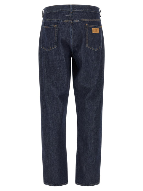 MM6 Maison Margiela Blue Cotton Straight-Leg Jeans MM6 Maison Margiela