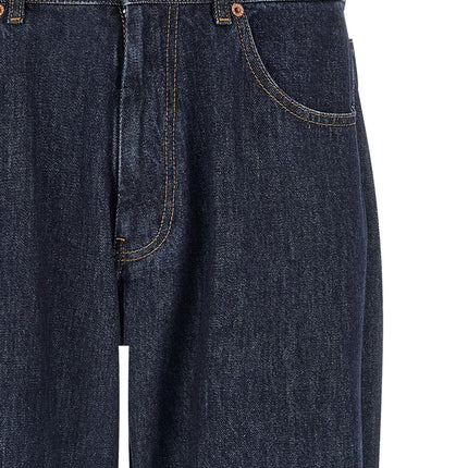 MM6 Maison Margiela Blue Cotton Straight-Leg Jeans MM6 Maison Margiela