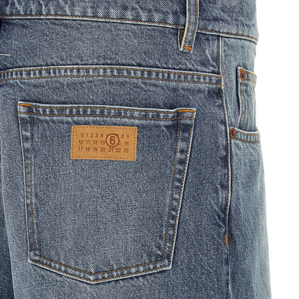 MM6 Maison Margiela Blue Cotton Straight-Leg Jeans