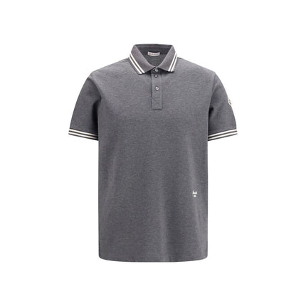 Moncler Gray Cotton Polo Shirt