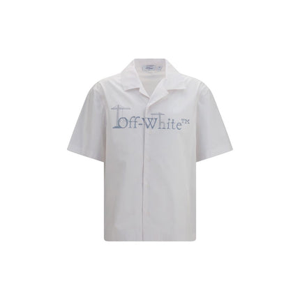 Off-White White Cotton Pattern Shirt