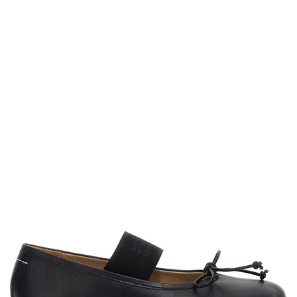 MM6 Maison Margiela Black Leather Ballet Flats