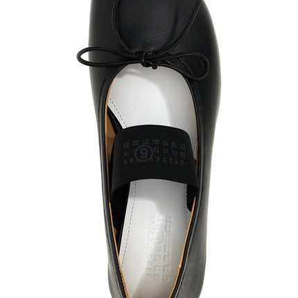 MM6 Maison Margiela Black Leather Ballet Flats