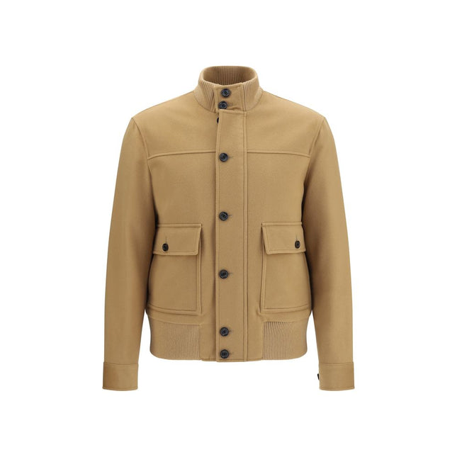 Lardini Beige Wool Oves Aries Full-Length Jacket