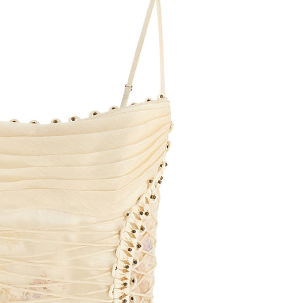Zimmermann Beige Linen Short Dress Zimmermann