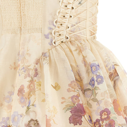 Zimmermann Beige Linen Short Dress Zimmermann
