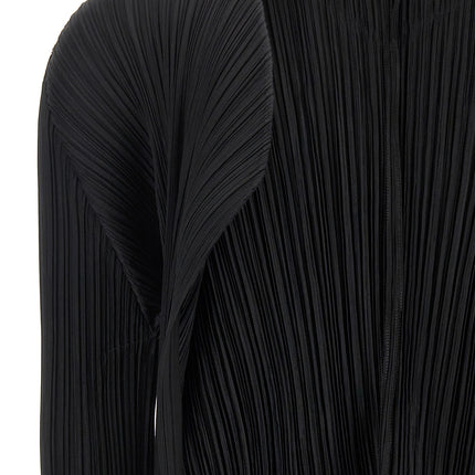 PLEATS PLEASE ISSEY MIYAKE Black Polyester Cardigan