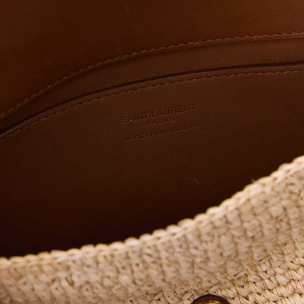 Saint Laurent Beige Raffia Shoulder Bag