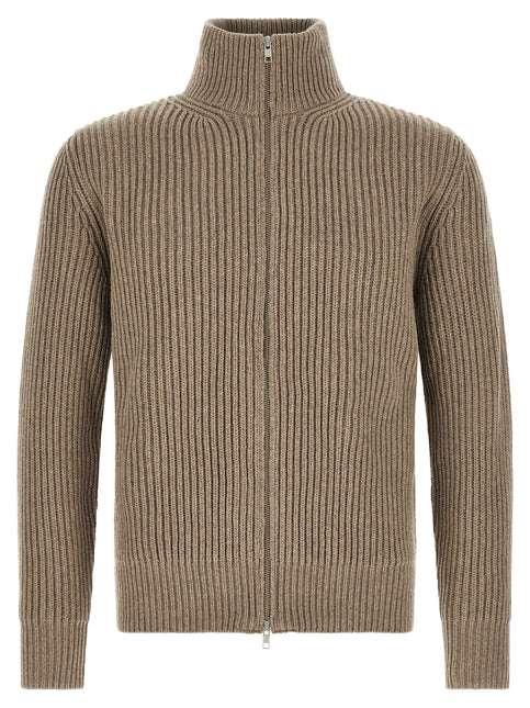 MM6 Maison Margiela Beige Wool Full-Length Jacket MM6 Maison Margiela