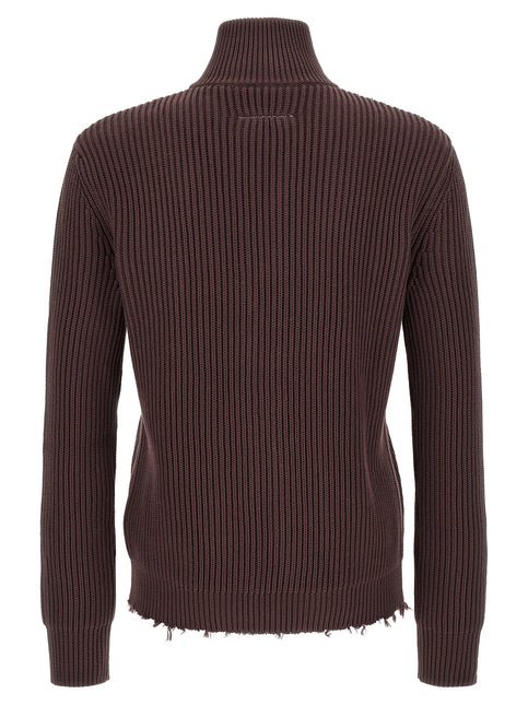 MM6 Maison Margiela Brown Cotton Cardigan